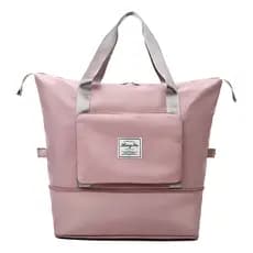 Bolsa Mala Viagem Academia Impermeável Expansiva Dobrável Cor Rose