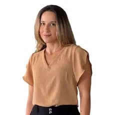 Blusa Feminina Tulipa Decote V Básica Lisa Maga Curta Verão Fresca