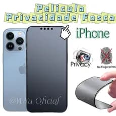 Película 3D/9D Cerâmica Privacidade Fosca Anti Spy para iPhone 11/12/13/XR/7/8 Plus/14/15/15 Pro Max
