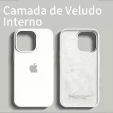 Capinha Silicone Aveludada iPhone Preto Branco