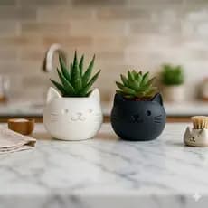 Vaso Cachepot Gato Gatinho p/ Suculentas/Cactos | Decoração | Presente para Gateiros