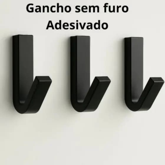 Kit com 3 Ganchos Adesivos para Parede - Suporte Resistente para Toalhas de Banheiro e Cozinha