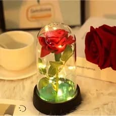 Luminária de Acrílico com Rosa Eterna para Decoração
