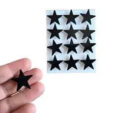Kit 12 Imãs De Geladeira E Decoração Magnético Estrela Preto