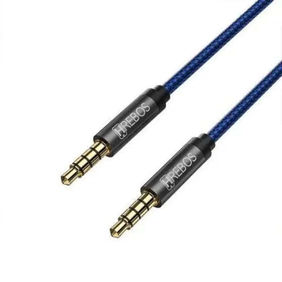 Cabo Auxiliar Audio Hrebos Original HS-332 1 Metro 3.5cm Plug - P2