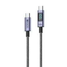 Hrebos – Cabo USB-C para USB-C 100W Display Digital | Nylon Trançado para Notebook, Tablet e Celular Turbo PD | CB-388 C
