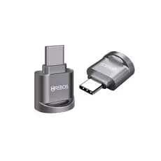 Hrebos – Leitor Adaptador OTG Micro SD USB-C Prata | Transferência Rápida Plug & Play para Smartphone e Notebook AD-050C