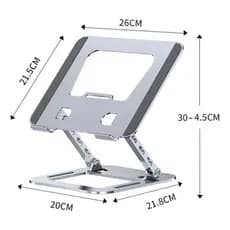 Suporte Ajustável para Notebook e Tablet em Alumínio Dobrável Ergonômico Antiderrapante para Mesa