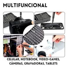 Kit Chaves Precisão Manutenção Profissional 115 Peças Magnético Jogo Compacta Multiuso iPhone Notebook Celular Computado