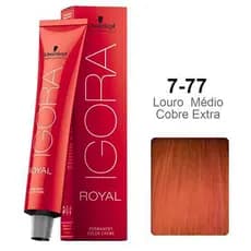 Coloração Igora Royal 7-77 Louro Médio Cobre Extra 60g