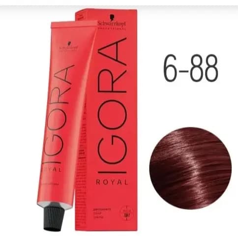 Coloração Igora Royal 6-88 Louro Escuro Vermelho Extra 60g