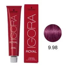 Coloração Igora Royal 9-98 Louro Extra Claro Violeta Vermelho 60g