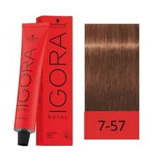 Coloração Igora Royal 7-57 Louro Médio Dourado Cobre 60g