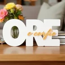 Letreiro Decorativo ORE E CONFIE | Decoração Sala Moderna para Casa | Presente Religioso e Cristão