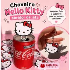 Chaveiro Abridor de Lata Hello Kitty | Mimo nail designer manicure | Abridor de latinha fofo kawaii sanrio y2k