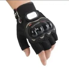 Luva de Moto Motoqueiro Motocross Preta MEIO DEDO