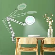 Luminária de Mesa Articulada Led Ring Light com Aumento 8x  + Garra Escritório