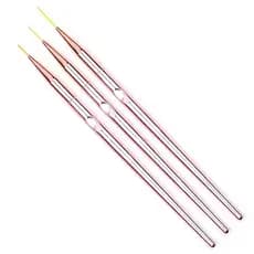 Kit Pincel Fino Rose decoração de unha Com 3 , -ZhengLed-+
