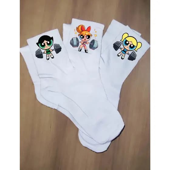 Kit meias Meninas Maromba academia crossfit meias personalizadas 3 unidades