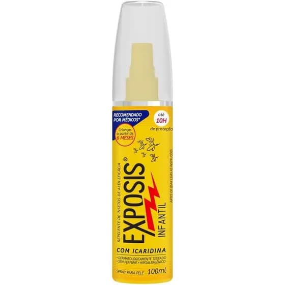 Repelente Exposis infantil 100 ML Spray com Icaridina Até 10h de Proteção