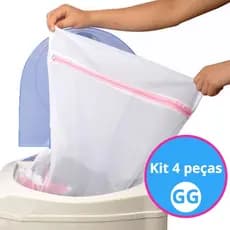 Kit com 4 Sacos Lava Fácil para Máquina de Lavar Roupas Tamanho Gigante 60x50cm PROMOÇÂO
