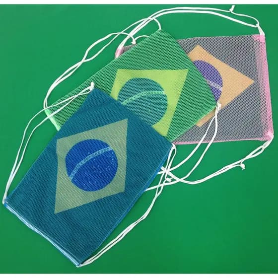 Sacola Com Bandeira Do Brasil - Kit Com 10 Und