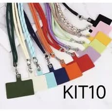 Kit 10 Cordão Para Celular Universal Alça De Pescoço E Pulso