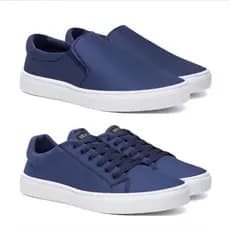 Kit 2 Tênis masculino Sapatênis Slip on Original Calce Fácil Confortável - Azul