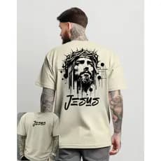 Tshirt Camisa Camiseta  Casual Estilo Religioso Jesus Cristã 100% Algodão Street Wear