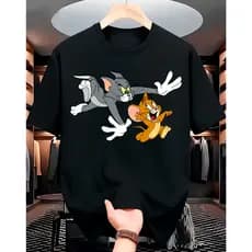 Camiseta Casual Tom e Jerry Desenho Camisa 100% Algodão Premium Envio Imediato