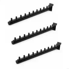 Arara 40cm preto Porta Cabides Expositor de Roupas Ideal para Loja Kit 3 canaletado