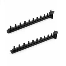 Arara  40cm para Cabides parede preto Kit 2 Uni Expositor para Cabides Ideal para Loja