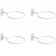 Suportes de Parede para Bola de Pilates ou Bola Suíça Branco Kit 4