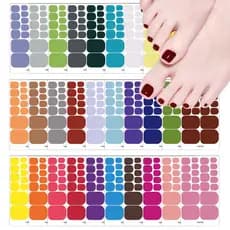 Adesivo de unhas durável à prova d'água para pés da Coreia Adesivo de unhas de cor sólida 3D adesivos de unhas