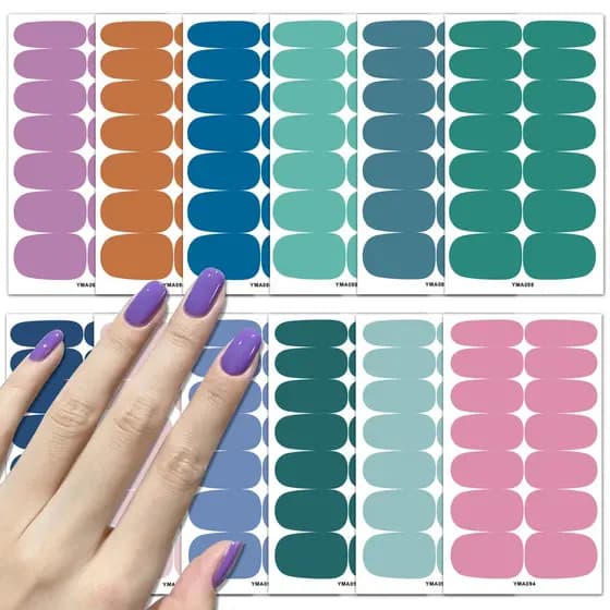 Adesivo de esmalte de purpurina cor pura Coreia Adesivo de esmalte gradiente brilhante YMA055-108