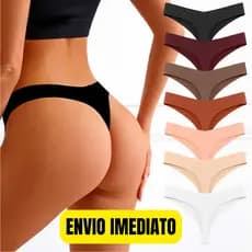 12/10/8/4 Calcinhas Sem Costura Fio Dental Corte a Laser Acabamento Premium