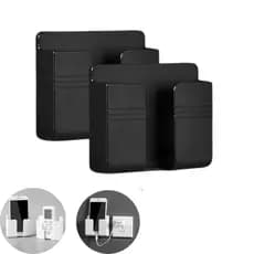 2 Suporte De Parede Para Celular Controle Plástico Preto