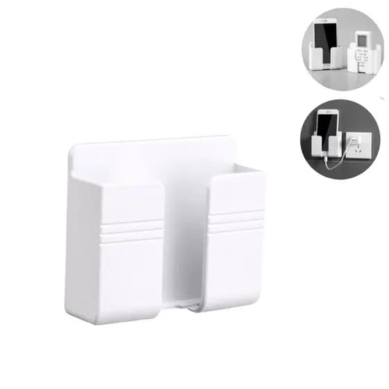 Suporte Multiuso De Parede Para Celular Controle Plástico Branco