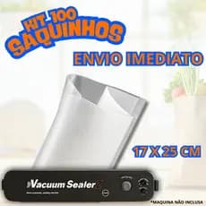 Embalagem Vácuo Saco Nylon 12 Micras Alta Resistência Seladora Alimentos Freezer Conservação 17X25CM kit 100 30 10