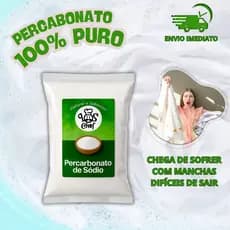 Percarbonato de Sódio 100% Puro Limpeza Em Geral Tira Manchas Roupas Brancas
