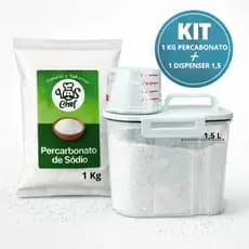 Kit 1 Percarbonato De Sódio Puro 1kg Mais 1 Dispenser 1,5l