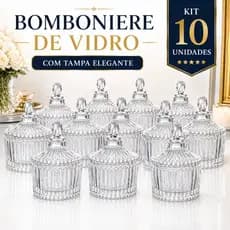 Kit 10/20/30 Mini Bomboniere Vidro Cristal Potiche Lembrancinha 9cm