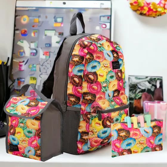 Mochila Kit lancheira términca estojo escolar feminina reforçada juvenil grande