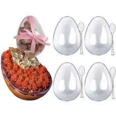 Casca Ovo De Colher Poliestireno Cristal 4unid Suporte 350g