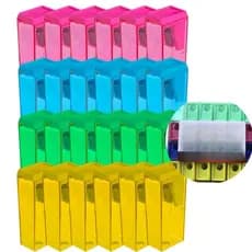 apontador de lapis manual colorido cores sortidas 6cm 24 unidades