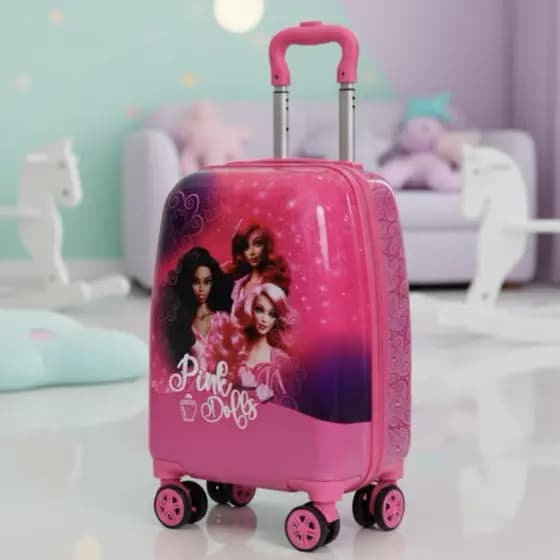 Mala Infantil de Rodinha Pink Dolls - Leve a Magia para Viagens e Escola!
