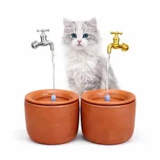 Fonte Bebedouro Cerâmica com Torneira Mágica Flutuante para Cães e Gatos