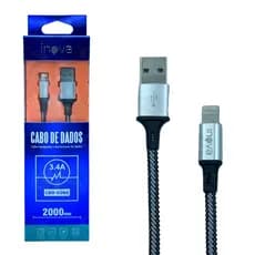 Cabo carregador e dados Rápido 3.4A USB - (IOS) 2 Metros