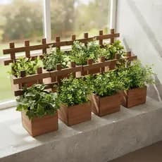 Vasinhos Parede Madeira Trelissa Kit 6 unidades SEM Planta Artificial