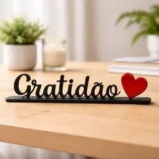 Palavra De Mesa Mdf Decorativa Letreiro Com Coração